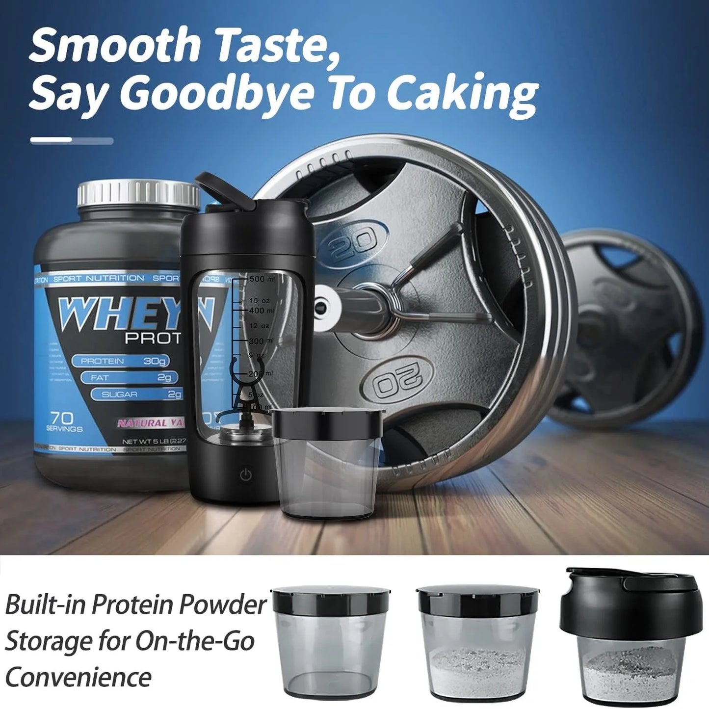 BottleLab™ Electric Protein Shaker Cup with Powder Storage
